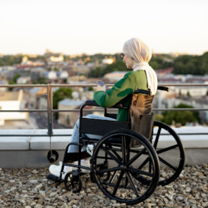 Illustrative picture of a wheelchair user