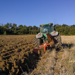 Tracteur dans un champ